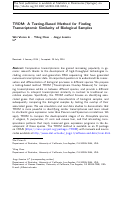 Cover page: TROM: A Testing-Based Method for Finding Transcriptomic Similarity of Biological Samples