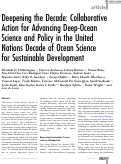 Cover page: Deepening the Decade: Collaborative Action for Advancing Deep‐Ocean Science and Policy in the United Nations Decade of Ocean Science for Sustainable Development