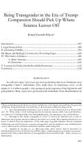 Cover page: Being Transgender in the Era of Trump: Compassion Should Pick Up Where Science Leaves Off