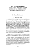 Cover page: The <em>Livedoor Shock</em>: Should the Japanese Court Consider U.S. Precedent in Securities Regulation?