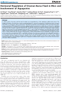 Cover page: Hormonal Regulation of Ovarian Bursa Fluid in Mice and Involvement of Aquaporins