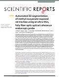 Cover page: Automated 3D segmentation of methyl isocyanate-exposed rat trachea using an ultra-thin, fully fiber optic optical coherence endoscopic probe