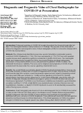 Cover page: Diagnostic and Prognostic Value of Chest Radiographs for COVID-19 at Presentation