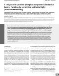 Cover page: T cell protein tyrosine phosphatase protects intestinal barrier function by restricting epithelial tight junction remodeling