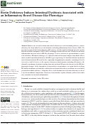 Cover page: Biotin Deficiency Induces Intestinal Dysbiosis Associated with an Inflammatory Bowel Disease-like Phenotype