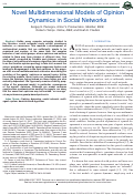 Cover page: Novel Multidimensional Models of Opinion Dynamics in Social Networks