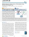 Cover page: Method to Measure Surface Tension of Microdroplets Using Standard AFM Cantilever Tips.