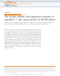 Cover page: The lineage stability and suppressive program of regulatory T cells require protein O-GlcNAcylation