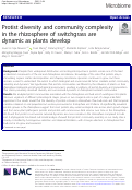 Cover page: Protist diversity and community complexity in the rhizosphere of switchgrass are dynamic as plants develop