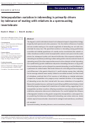 Cover page: Interpopulation variation in inbreeding is primarily driven by tolerance of mating with relatives in a spermcasting invertebrate