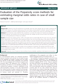 Cover page: Evaluation of the Propensity score methods for estimating marginal odds ratios in case of small sample size