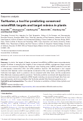 Cover page: TarHunter, a tool for predicting conserved microRNA targets and target mimics in plants.