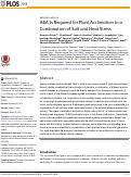 Cover page: ABA Is Required for Plant Acclimation to a Combination of Salt and Heat Stress