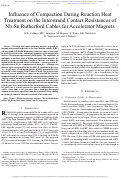 Cover page: Influence of Compaction During Reaction Heat Treatment on the Interstrand Contact Resistances of Nb<sub> 3</sub>Sn Rutherford Cables for Accelerator Magnets