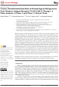 Cover page: Venous Thromboembolism Risk in Hematological Malignancies Post-Chimeric Antigen Receptor T-Cell (CAR-T) Therapy: A Meta-Analysis of Phase 2 and Phase 3 Clinical Trials.