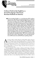 Cover page: Culture Clash in the English as a Second Language Classroom: Russian Students in America