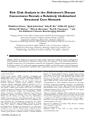 Cover page: Rich club analysis in the Alzheimer's disease connectome reveals a relatively undisturbed structural core network