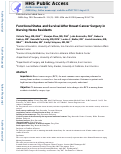 Cover page: Functional Status and Survival After Breast Cancer Surgery in Nursing Home Residents