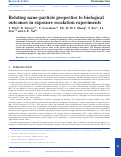 Cover page: Relating nano‐particle properties to biological outcomes in exposure escalation experiments