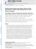 Cover page: Paternal nicotine enhances fear memory, reduces nicotine administration, and alters hippocampal genetic and neural function in offspring