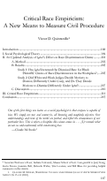 Cover page: Critical Race Empiricism: A New Means to Measure Civil Procedure