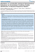 Cover page: Modulation of Lactobacillus plantarum Gastrointestinal Robustness by Fermentation Conditions Enables Identification of Bacterial Robustness Markers