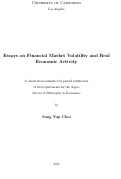 Cover page: Essays on Financial Market Volatility and Real Economic Activity