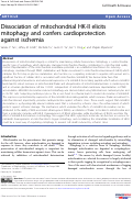 Cover page: Dissociation of mitochondrial HK-II elicits mitophagy and confers cardioprotection against ischemia
