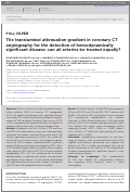 Cover page: The transluminal attenuation gradient in coronary CT angiography for the detection of hemodynamically significant disease: can all arteries be treated equally?