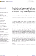 Cover page: Prediction of transcript isoforms in 19 chicken tissues by Oxford Nanopore long-read sequencing