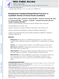 Cover page: Management of Inpatient Elevated Blood Pressures : A Systematic Review of Clinical Practice Guidelines.