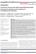 Cover page: The German version of the tablet-based UCSF Brain Health Assessment is sensitive to early symptoms of neurodegenerative disorders.