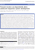 Cover page: Prenatal nicotine sex-dependently alters adolescent dopamine system development