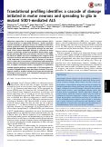 Cover page: Translational profiling identifies a cascade of damage initiated in motor neurons and spreading to glia in mutant SOD1-mediated ALS