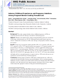 Cover page: Adverse Childhood Experiences and Pregnancy Intentions among Pregnant Women Seeking Prenatal Care