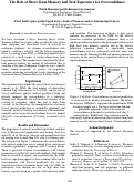 Cover page: The Role of Short-Term Memory and Task Experience for Overconfidence