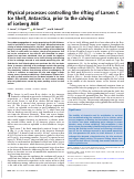 Cover page: Physical processes controlling the rifting of Larsen C Ice Shelf, Antarctica, prior to the calving of iceberg A68