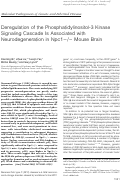 Cover page: Deregulation of the phosphatidylinositol-3 kinase signaling cascade is associated with neurodegeneration in Npc1-/- mouse brain.