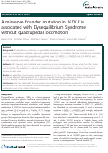 Cover page: A missense founder mutation in VLDLR is associated with Dysequilibrium Syndrome without quadrupedal locomotion