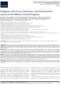 Cover page: Polygenic risk of any, metastatic, and fatal prostate cancer in the Million Veteran Program