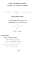 Cover page: The role of leadership in developing and sustaining collective efficacy in a professional learning community