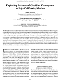 Cover page:  Exploring Patterns of Obsidian Conveyance in Baja California, Mexico