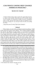 Cover page: Can Police Unions Help Change American Policing?