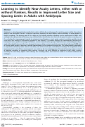 Cover page: Learning to Identify Near-Acuity Letters, either with or without Flankers, Results in Improved Letter Size and Spacing Limits in Adults with Amblyopia