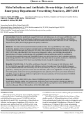 Cover page: Skin Infections and Antibiotic Stewardship: Analysis of Emergency Department Prescribing Practices, 2007-2010