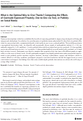 Cover page: What is the Optimal Way to Give Thanks? Comparing the Effects of Gratitude Expressed Privately, One-to-One via Text, or Publicly on Social Media