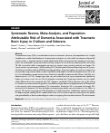 Cover page: Systematic Review, Meta-Analysis, and Population Attributable Risk of Dementia Associated with Traumatic Brain Injury in Civilians and Veterans.