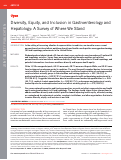 Cover page: Diversity, Equity, and Inclusion in Gastroenterology and Hepatology: A Survey of Where We Stand.