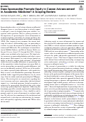 Cover page: Does Sponsorship Promote Equity in Career Advancement in Academic Medicine? A Scoping Review.