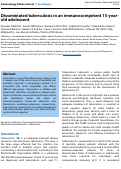 Cover page: Disseminated tuberculosis in an immunocompetent 15-year-old adolescent